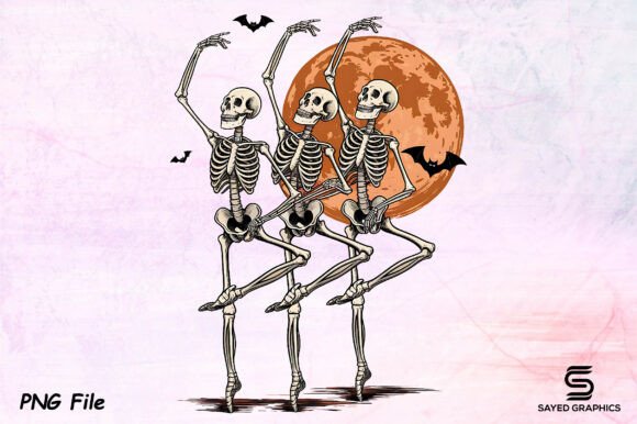 Download Halloween Skeleton Dance Png Sublimation - Premium Resources