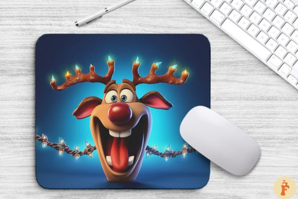 Download Joyful Christmas Reindeer Mouse Pad - Premium Bundle
