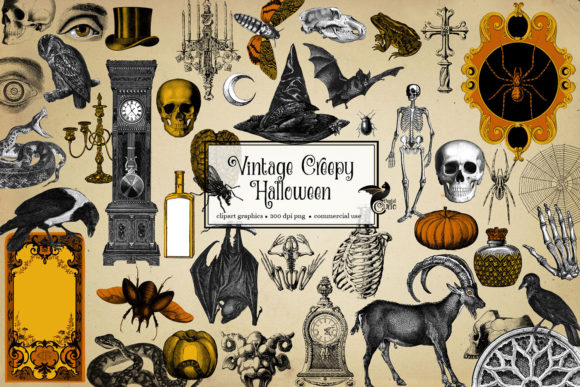 Download Vintage Creepy Halloween Clipart - Creepy Collection