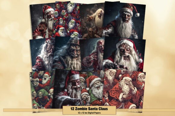 Download Zombie Santa Claus Creepy Digital Papers - Creepy Collection