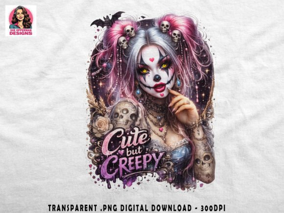 Download Cute but Creepy PNG | Goth Clown Art - Creepy Collection